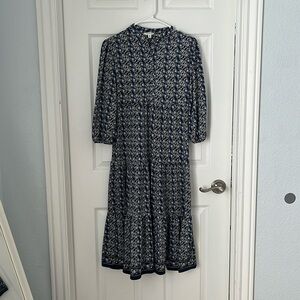 Max studio layered floral sleeved dress